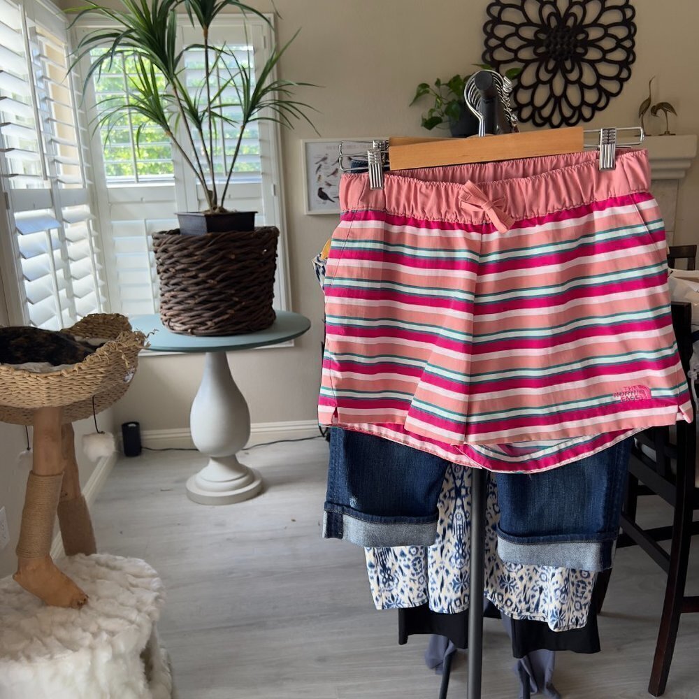 The North Face Shorts Womens Size Small Classic V Pink Striped Mini 4 in Outdoor - Picture 16 of 16
